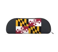 PUYhgb Pochette en demi-cercle imprimé drapeau de l'État du Maryland, sac de rangement à fermeture éclair, organiseur portable pour crayons, cosmétiques pour le travail, argent, taille unique, valise