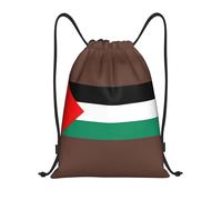 PUYhgb Sac à dos pliable avec cordon de serrage imprimé drapeau de la Palestine pour l'entraînement, les voyages, le yoga et une utilisation quotidienne