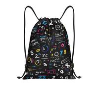 PUYhgb Sac à dos pliable avec cordon de serrage, imprimé formule mathématique, pour l'entraînement, les voyages, le yoga et une utilisation quotidienne, Noir , M, Sac à dos de voyage