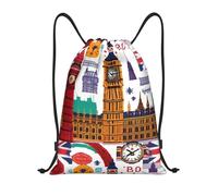 PUYhgb Sac à dos pliable avec cordon de serrage imprimé journal scolaire pour entraînement, voyage, yoga et usage quotidien, Noir , S, Sac à dos de voyage