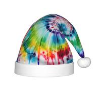 PUYhgb Tie Dye Hippies Imprimé Bonnet de Noël Unisexe, Chapeau de Vacances de Noël, Chapeau de Noël Bon pour Noël, Cosplay