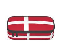 PUYhgb Trousse multifonction de grande capacité avec imprimé drapeau danois pour un rangement facile des articles de papeterie