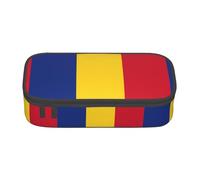PUYhgb Trousse multifonction de grande capacité avec imprimé drapeau de la Roumanie pour un rangement facile des articles de papeterie