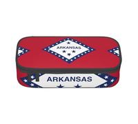 PUYhgb Trousse multifonction de grande capacité avec imprimé drapeau de l'État de l'Arkansas pour un rangement facile des articles de papeterie
