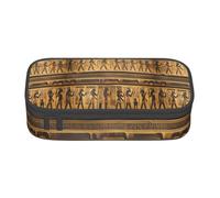 PUYhgb Trousse multifonction de grande capacité avec imprimé hiéroglyphes égyptiens pour un rangement facile des articles de papeterie