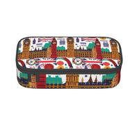PUYhgb Trousse multifonction de grande capacité avec imprimé journal scolaire pour un rangement facile des articles de papeterie