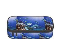 PUYhgb Trousse multifonction de grande capacité avec motif requin nageant sous la mer pour un rangement facile des articles de papeterie