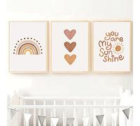 PUYIQARE Impression sur toile avec citations You are My Sunshine pour chambre d'enfant Motif cœur arc-en-ciel Sans cadre 40,6 x 61 x 7,6 cm sans cadre