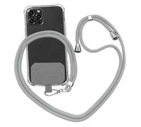 puyu zhe Universelle Lanières de Téléphone en Bandoulière avec Patch,Adjustable Réglable en Pendentifs Collier de Longe Porte-clés Cordon pour Plupart de Téléphones Intelligents(Gris clair)