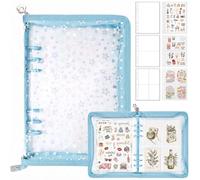 PUYUKO Album de rangement d'autocollants A5, pochette plastique classeur avec 360 pochettes pour scrapbooking, classeur zippé à fiches bristol pour photocard, stickers