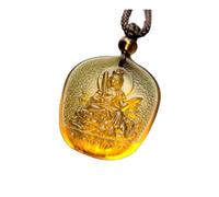 PUYUNA 1 pendentif Bouddha Médecine/Amitābha/Tathagata/Avalokitesvara aux mille bras/Bodhisattva, collier amulette en verre béni (Couleur : #1)(#5)