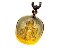 PUYUNA 1 pendentif Bouddha Médecine/Amitābha/Tathagata/Avalokitesvara aux mille bras/Bodhisattva, collier amulette en verre béni (Couleur : #1)(#4)