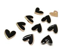 PUYUNA Boutons, Boutons 10MM Mini Boutons en Forme de cœur Noir et doré for vêtements, décoration, Petit Bouton for Chemise, Chemisier, Couture, Boutons de Couture