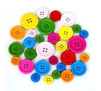PUYUNA Boutons, Boutons 20-100 pièces mélangées aléatoires 4 Trous Boutons en Bois Scrapbooking 15 mm-30 mm Boutons décoratifs vêtements Couture Boutons de Couture (20 mm 50 pièces)(30mm 20pcs)
