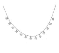 PUYUNA Collier court en argent véritable 925, goutte à, carré, lien breloques, style Boho, ras du cou, for la saint-valentin, délicat et