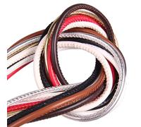 PUYUNA Cordon en cuir PU de 5 m et 3 mm diamètre, rond, for la fabrication bijoux (colliers, bracelets, ceintures) autres accessoires (rouge)(Black)