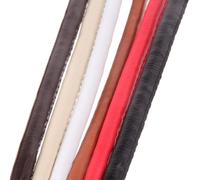 PUYUNA Cordon en cuir PU de 5 m et 4 mm diamètre, corde ronde for la fabrication bijoux (colliers, bracelets, ceintures) autres accessoires (rouge)(Black)