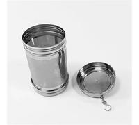 PUYUNA Filtre Alimentaire à Mailles Fines Infuseur thé cylindrique en Acier Inoxydable 304 Connexion filetée Théière Passoire Épice Herb Accessoires de Cuisine Tamis Cuisine(S)(L with Tray)