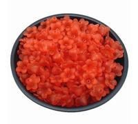 PUYUNA Lot de 50 perles en acrylique mat 12,5 mm forme fleur, intercalaires for la création bijoux et autres accessoires DIY #F165180-Rouge(Red)
