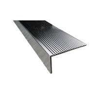 PUYUNA Nez de Marche en Acier Inoxydable - Protection Bord intérieur/extérieur 43" Longueur personnalisée d'angle Bordure d'escalier Durable et Bande Transition (l-1,18")(L 110cm(43"),W 4.5cm(1.77"))