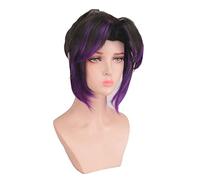 PUYYDS Anime démon Tueur Kimetsu no Yaiba Kochou Shinobu Perruque Cosplay Costume Femmes résistant à la Chaleur Cheveux synthétiques Perruques + Capuchon de Perruque Gratuit