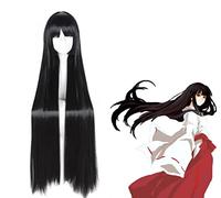 PUYYDS Anime Inuyasha Cosplay Costumes Kimono Japonais Rouge Higurashi Kagome Kikyo Sesshoumaru pour la fête d'halloween Perruques Perruque Gratuite