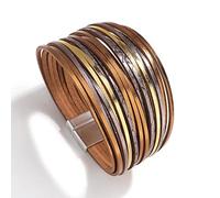 PUYYDS Boho Mince Bande Multicouche Bracelets en Cuir pour Femmes Mode Multicolore Shred Wrap Bracelet Simple Unisexe Bijoux