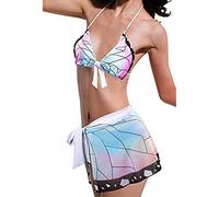 PUYYDS Cosplay Maillot de Bain Kochou Shinobu Cou Bain Bikini Maillot de Bain Sexy Bikini Manches Libres