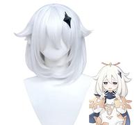PUYYDS Genshin Impact Goro Brun Mixte Blanc Anime Cosplay Perruque avec Bangs Résistant À La Chaleur Faux Cheveux Lolita Perruque avec Bangs