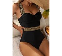 PUYYDS Maillot de Bain Une pièce Sexy Push Up Taille Haute Point Noir Bikini Maillots de Bain vêtements de Plage Maillots de Bain brésiliens