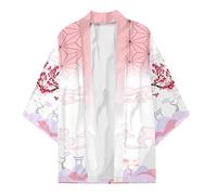 PUYYDS Nouveau Anime Kamado Nezuko Cosplay Costumes Kimono Veste Femmes Fille Cardigan Pyjamas Peignoir Rose Haori Cape Top