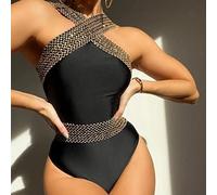 PUYYDS Sexy Nouveau Bleu Une pièce Maillot de Bain Femmes Maillots de Bain Femme Dos Nu baigneur Maillot de Bain Body Nager été vêtements de Plage