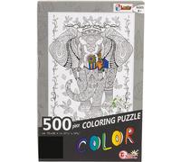 Puzzle 500 pièces à colorier éléphant multicolore TU
