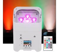 PUZILOZA 108W APP par LED Projecteur rechargeable RGBWA + UV Uplight extérieur avec télécommande/DMX/APP(IOS et Android) Lumière disco pour DJ, fête, bar, mariage, anniversaire