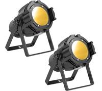 PUZILOZA 2pcs 80W COB Projecteur Par LED DMX Lumière disco avec 3 blanc froid/chaud stroboscope, éclairage de scène DJ avec ventilateur intégré pour Noël, église, concerts, mariages, théâtre, fêtes