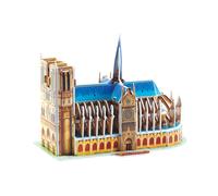 Puzle 3d en carton de la cathédrale de notre dame située à paris. 39 pièces.