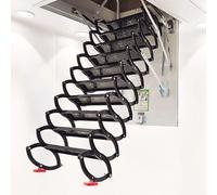 PUZYI echelle telescopique Échelle de Plafond Manuelle Noire for Grenier, télescopique et Pliable, avec marches antidérapantes ou accès au Grenier ou au sous-Sol escalier(70 * 100cm)