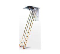 PUZYI echelle telescopique Échelle télescopique de Grenier en Acier au Carbone Échelle Pliante rétractable Manuelle Peut être utilisée à l'intérieur et à l'extérieur escalier(Oranje,80 * 100cm)