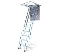 PUZYI echelle telescopique Échelle télescopique de Grenier en Acier au Carbone Échelle Pliante rétractable Manuelle Peut être utilisée à l'intérieur et à l'extérieur escalier(Blue White,70 * 100cm)