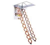 PUZYI echelle telescopique Échelle télescopique de Grenier, Invisible, entièrement Automatique, en Acier au Carbone, Pliable, for Plafond, capacité de Charge de 250 kg escalier(Oranje,70 * 100cm)