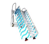 PUZYI echelle telescopique Échelle télescopique électrique en Alliage d'aluminium forgé, échelle de Grenier sans Rampe, échelle Pliante Murale for Usage Domestique escalier(Blauw,3~3.5m)