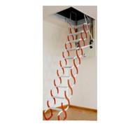 PUZYI echelle telescopique Échelle télescopique électrique escamotable for Grenier de Plafond avec rampes en Acier à Haute teneur en manganèse, capacité de Charge de 661 LB escalier(Oranje,80/90cm)