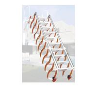 PUZYI echelle telescopique Échelle télescopique électrique Pliante avec rampes, échelle Murale for Grenier, Peu encombrante, for l'intérieur et l'extérieur escalier(Oranje,3~3.5m)