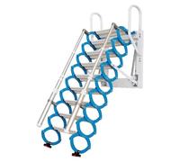 PUZYI echelle telescopique Échelle télescopique électrique Pliante for Grenier, sans Rampe, à Fixation Murale, for intérieur et extérieur escalier(Blauw,1.7m)