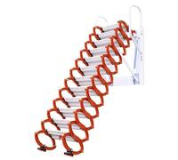 PUZYI echelle telescopique Échelle télescopique électrique Pliante for Grenier, sans Rampe, à Fixation Murale, for intérieur et extérieur escalier(Oranje,3.7m)