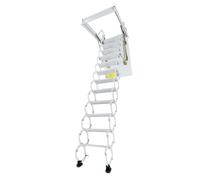 PUZYI Escalier de Grenier escamotable 12 marches, échelle Pliante et rétractable, montée au Plafond, capacité de Charge de 309 kg, Blanc(70 * 90cm)