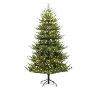 PUZYI Fêtes Lot de 2 sapins de Noël artificiels de 1,8 m, pin Nordique à charnières avec Branches réalistes, for la Maison et Le Bureau, Vert Décorations(Light,180cm)