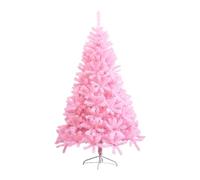 PUZYI Sapin de Noël articulé en épicéa, Support métallique Pliable for décoration de Noël, Maison/Bureau, intérieur et extérieur, Rose(1.5m)