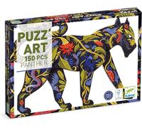 Puzz'art Panther Puzzle Panthère (150 Pièces) - Dès 6 Ans - Puzzle Carton Silhouette - Développe La Créativité - Poster Inclus - Qualité Supérieure, Certifié Fsc, Made In Europe - 62x46.5cm