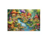 Puzzle 1 000 pièces pour Adultes - Puzzle coloré pour décoration intérieure, Jeux et activités en Famille, cadeauVillage des Champignons Fantastique 50x70cm